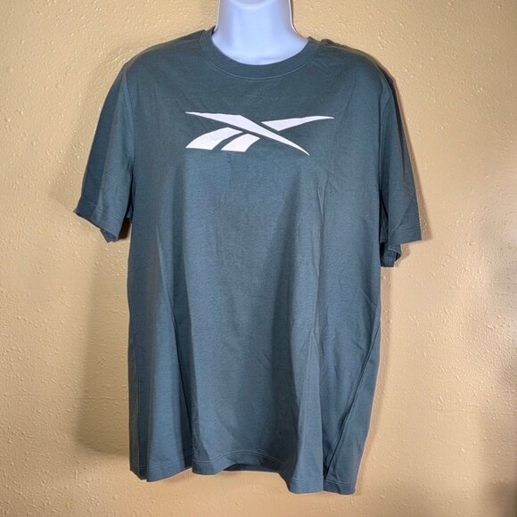NWT Reebok Women's Vector Graphic Logo Cotton T-Shirt - Escape Green - Picture 1 of 4